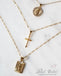 Virgin Mary Halo + Crosses Necklace Trio
