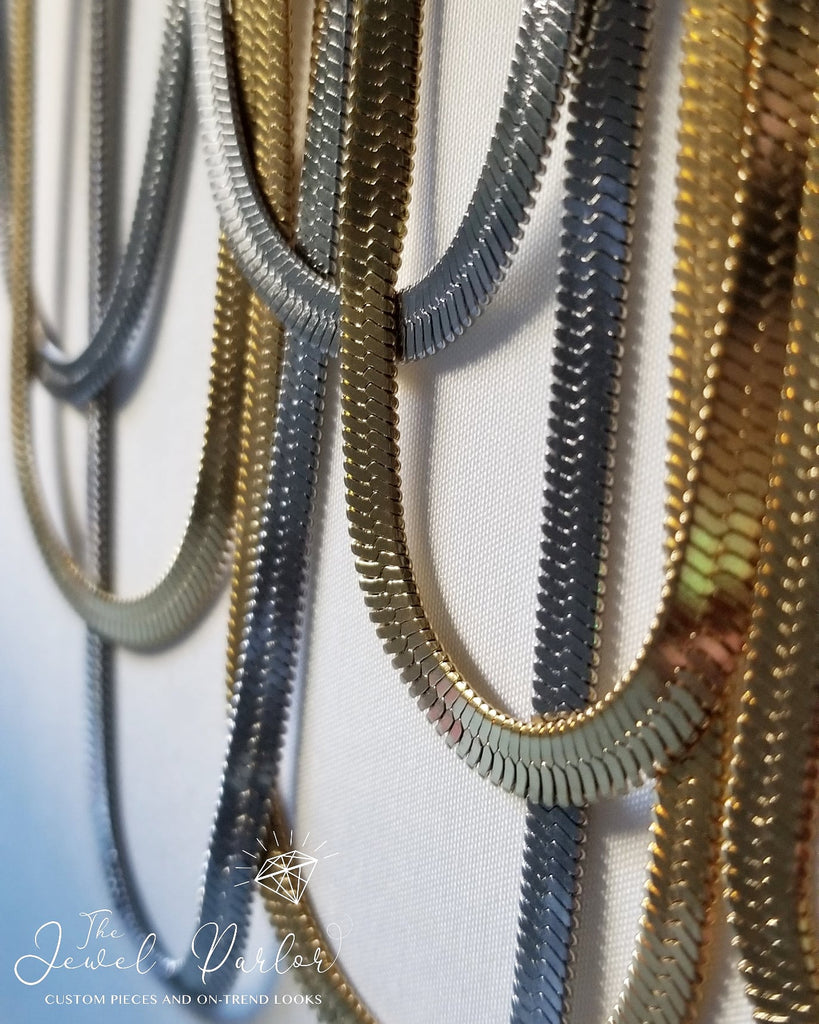 5MM Herringbone Snake Chain • Gold or Silver
