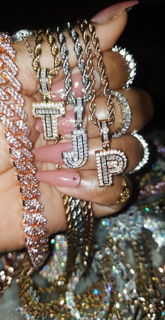 Mini Baguette Number Pendant