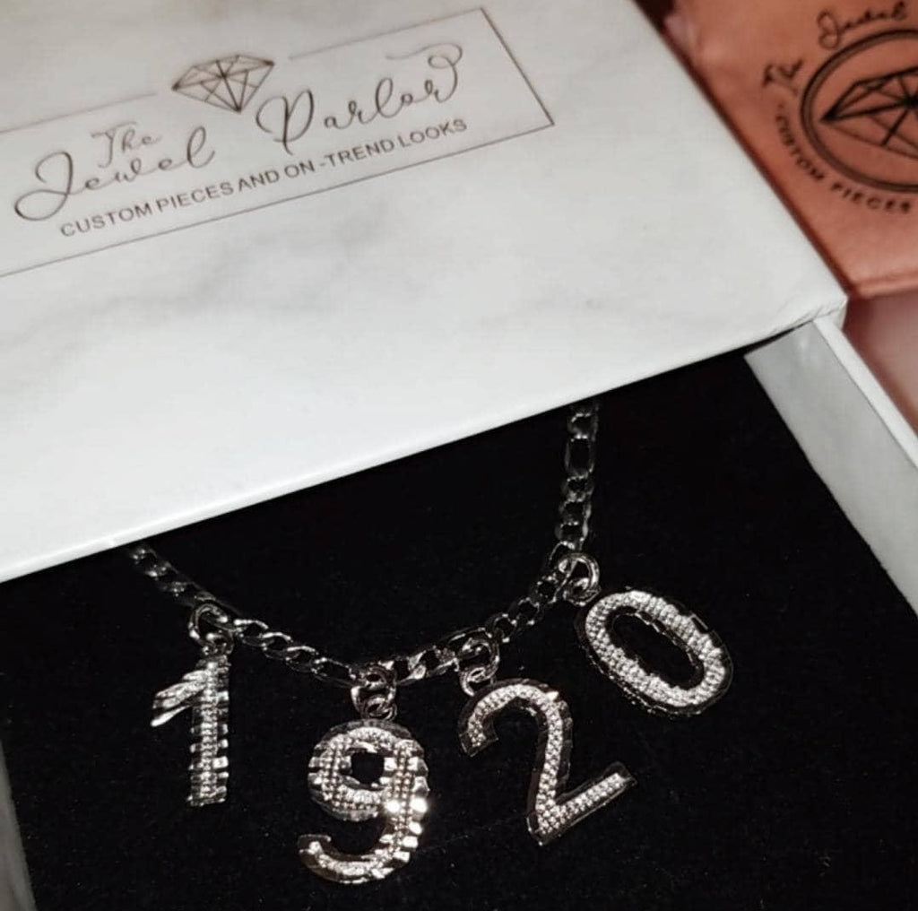 Varsity Numbers Necklace + Figaro Chain