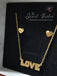 Minimalist Pierced Heart with Love Earrings + Screw Back Post