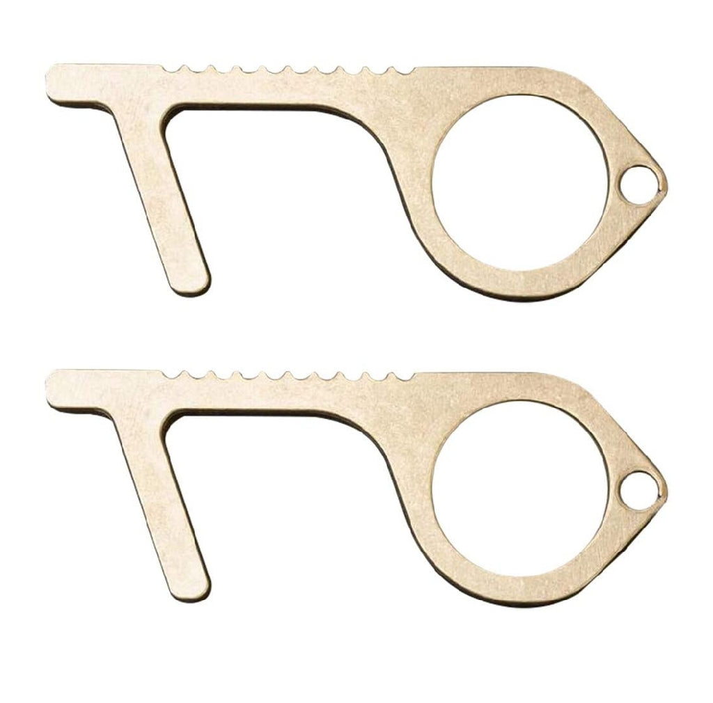 Brass Door Opener Hygiene Key + Hand Tool Keychain