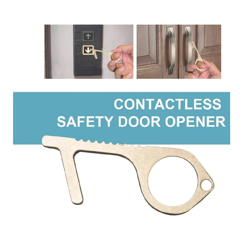 Brass Door Opener Hygiene Key + Hand Tool Keychain