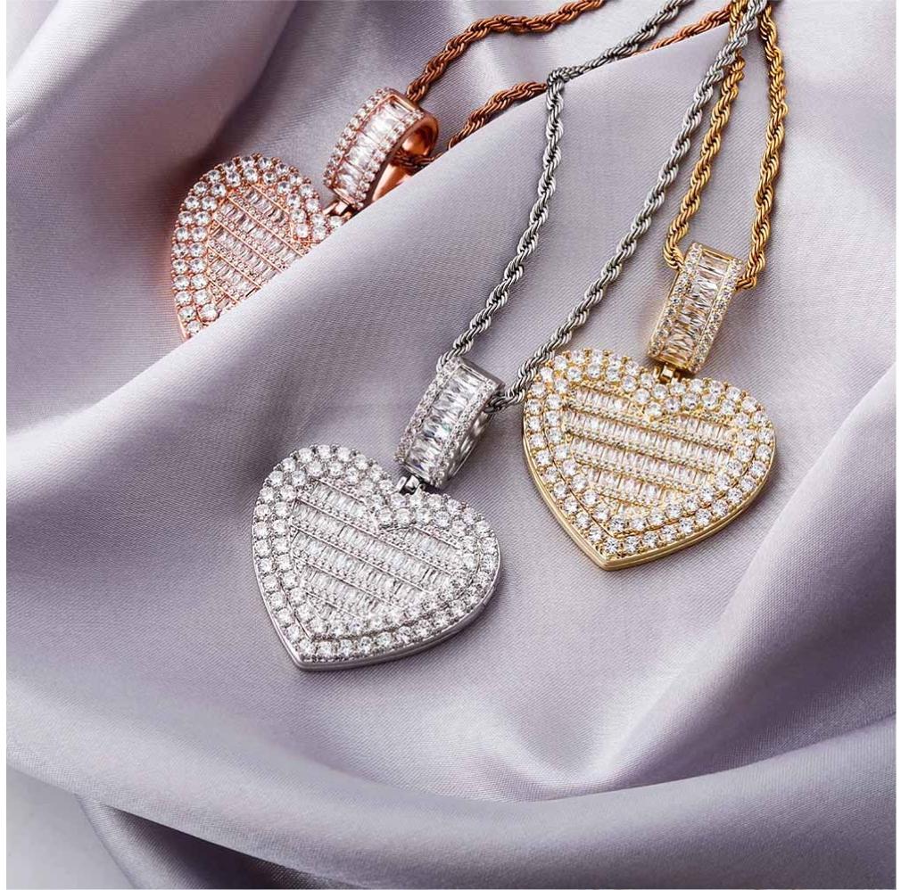 Sweetheart Memory Photo Locket Baguette Pendant