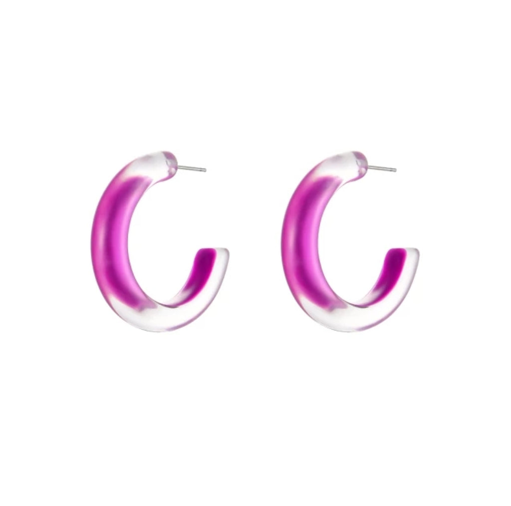 Candy Acrylic Glass Hoop Earrings