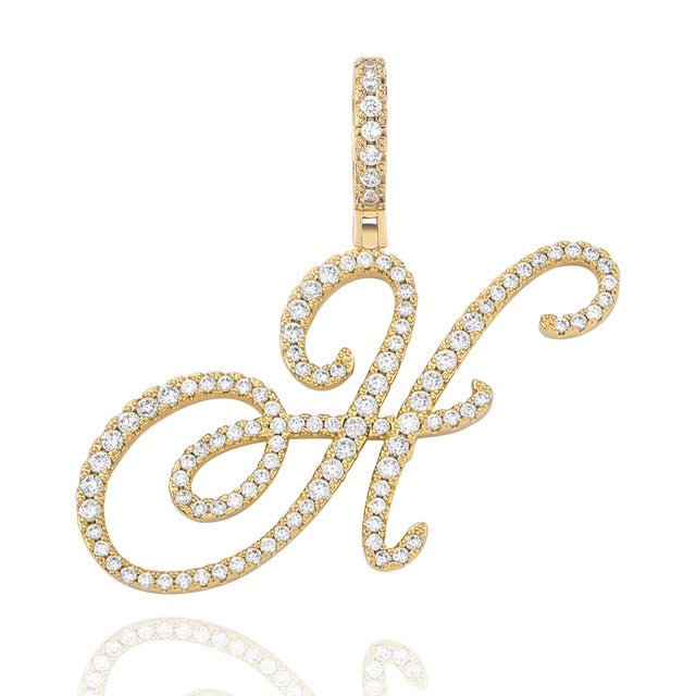 Crystal Bouclé Initial Letter Pendant