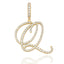 Crystal Bouclé Initial Letter Pendant