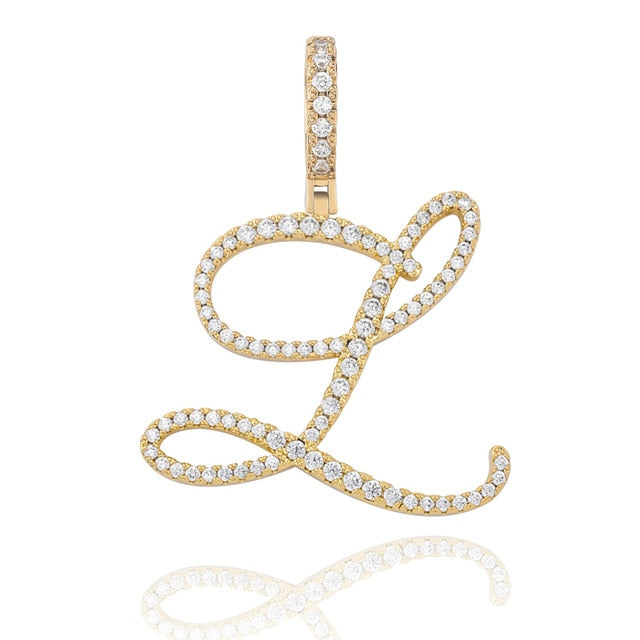Crystal Bouclé Initial Letter Pendant