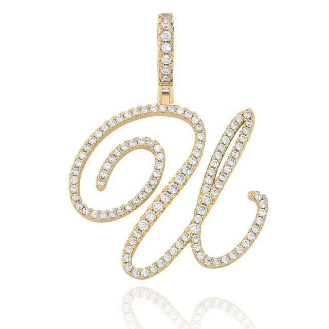 Crystal Bouclé Initial Letter Pendant