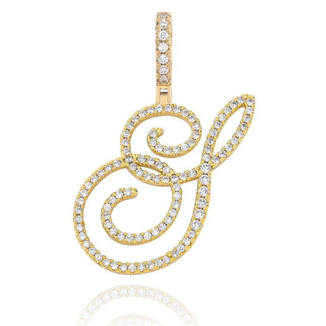 Crystal Bouclé Initial Letter Pendant