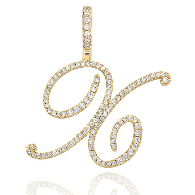 Crystal Bouclé Initial Letter Pendant