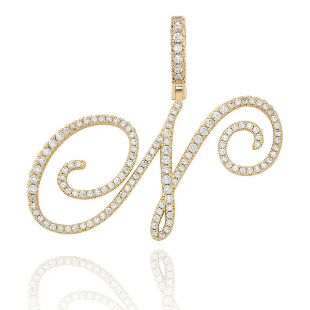 Crystal Bouclé Initial Letter Pendant