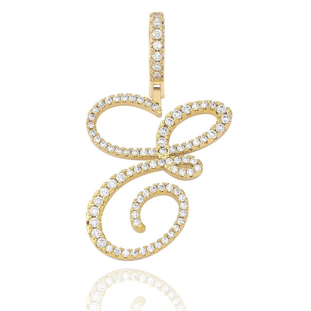 Crystal Bouclé Initial Letter Pendant
