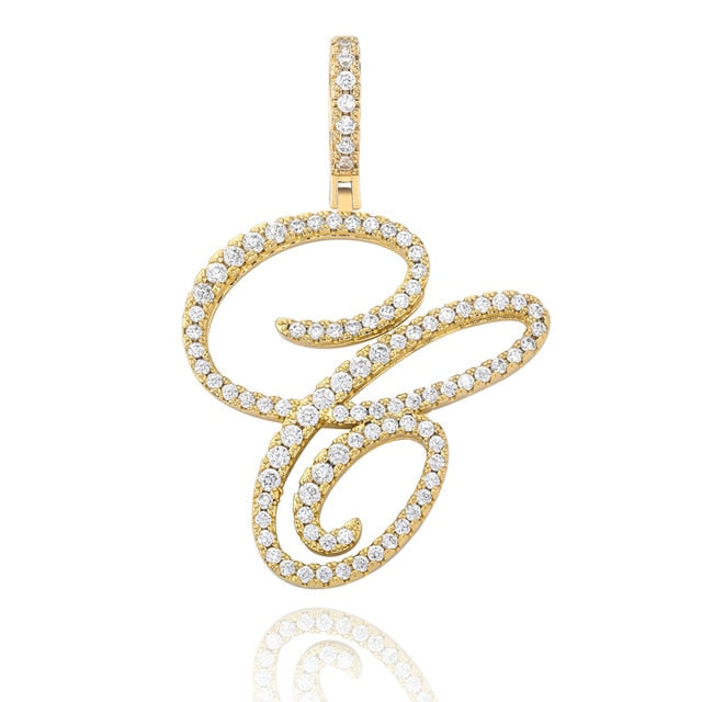 Crystal Bouclé Initial Letter Pendant
