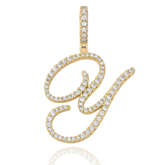 Crystal Bouclé Initial Letter Pendant