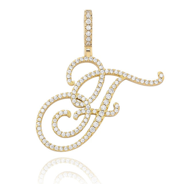 Crystal Bouclé Initial Letter Pendant