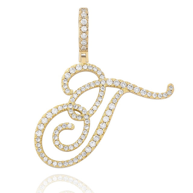 Crystal Bouclé Initial Letter Pendant