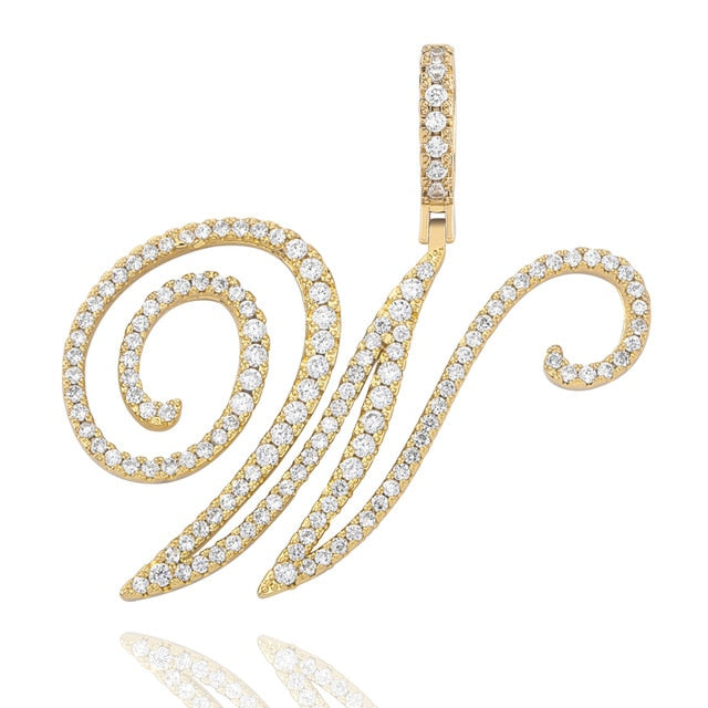 Crystal Bouclé Initial Letter Pendant
