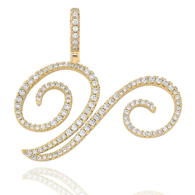 Crystal Bouclé Initial Letter Pendant
