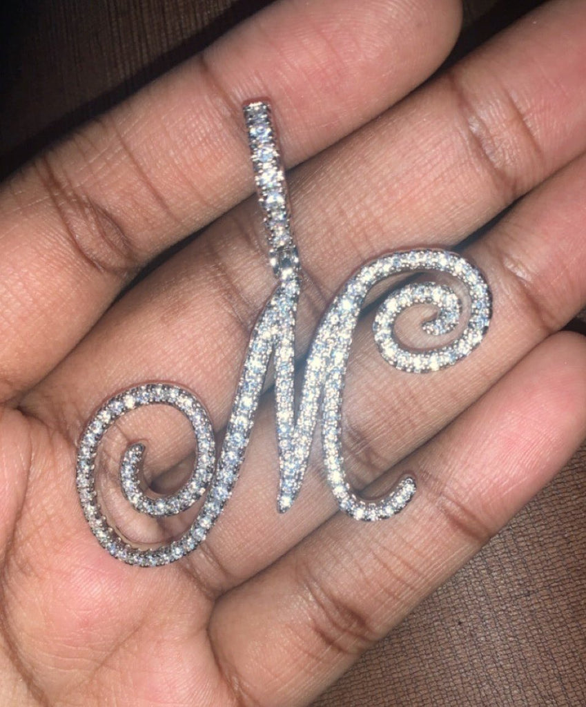 Crystal Bouclé Initial Letter Pendant