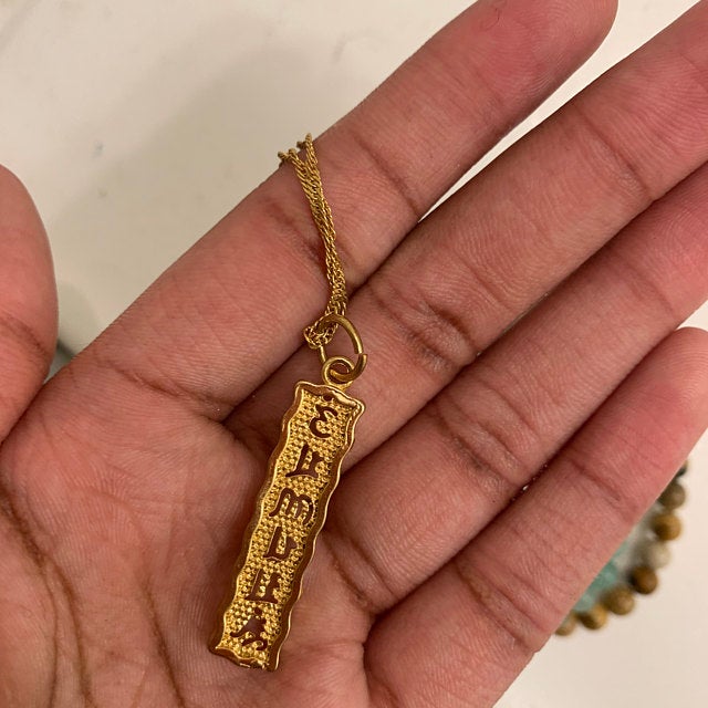 Buddhist Mantra Bar Necklace