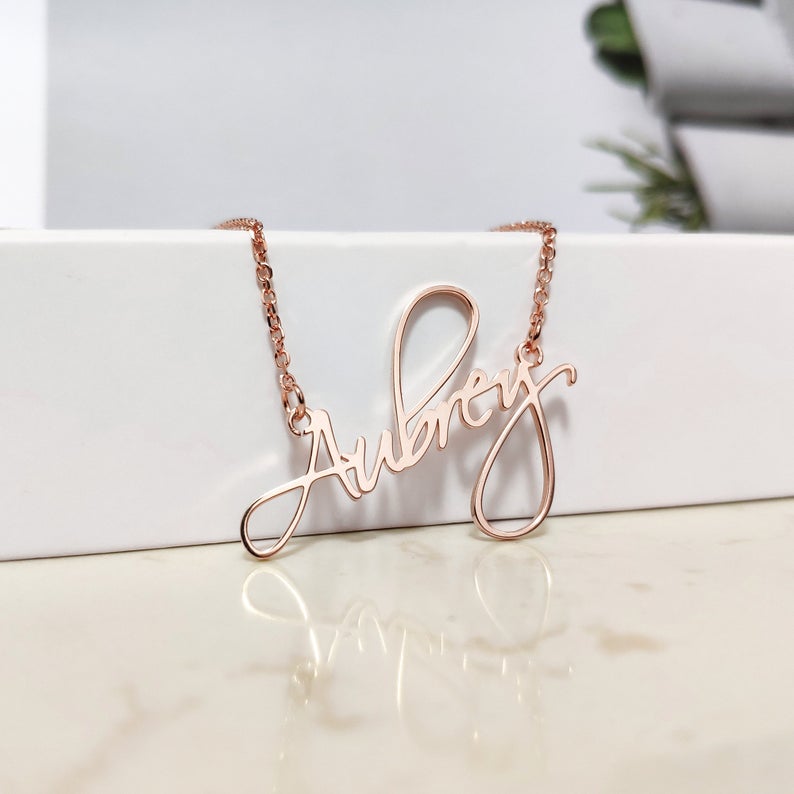 CURSIVE Font Name Necklace Personalized Custom