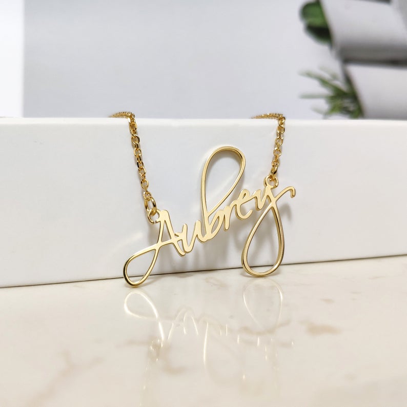 CURSIVE Font Name Necklace Personalized Custom