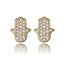 Hamsa Pavé Mini Studs • Sterling or Vermeil