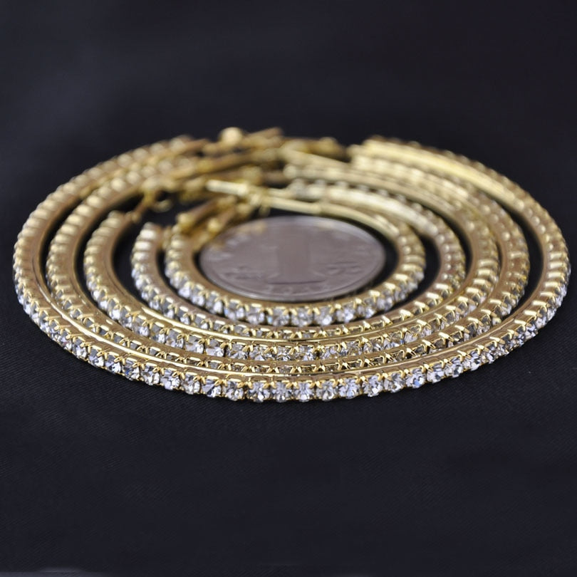 Shaunie Crystal Hoops | Multiple Sizes