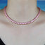 5MM Pink Rose Gold Heart Tennis Chain