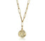 Round Monogram Initial Lariat Pendant Necklace
