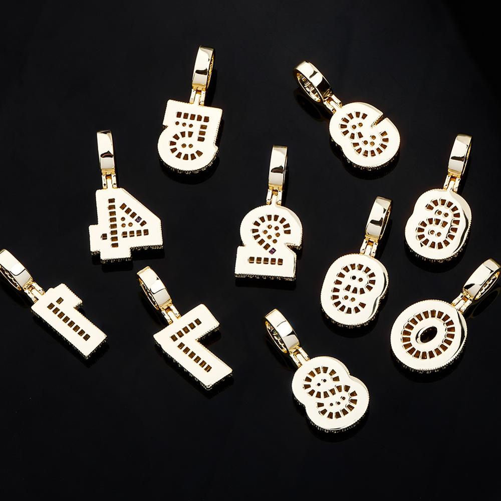 Mini Baguette Number Pendant