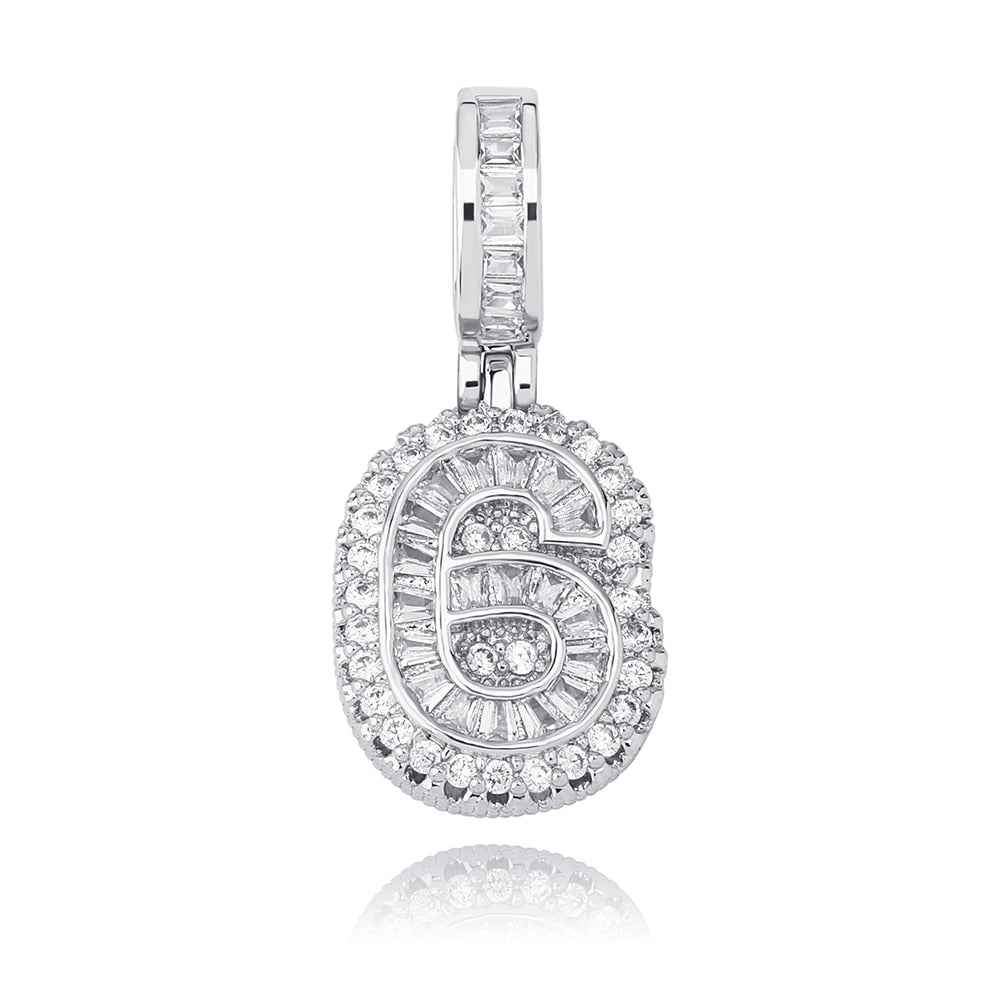 Mini Baguette Number Pendant