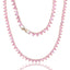 5MM Pink Rose Gold Heart Tennis Chain