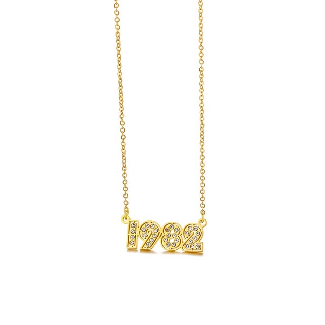 Retro Crystal Birth Year Necklace 1970 to 2000