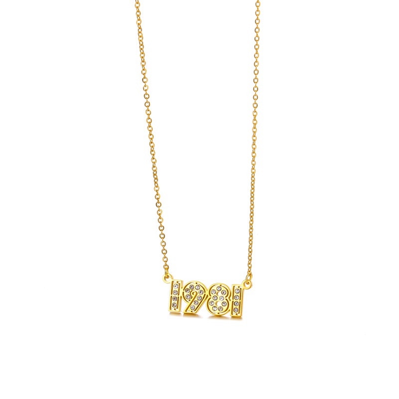 Retro Crystal Birth Year Necklace 1970 to 2000