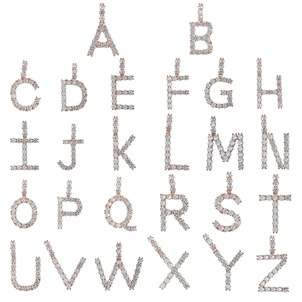 Tennis Style Letter Pendant