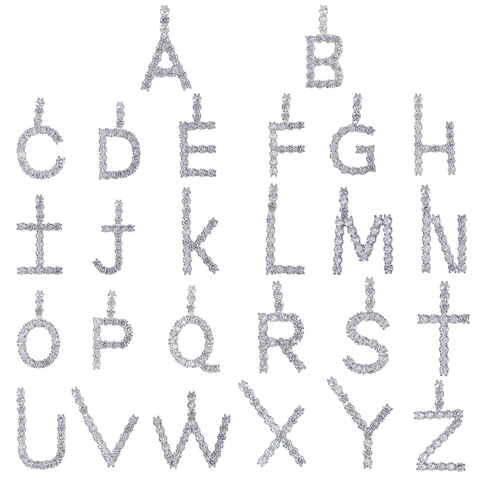 Tennis Style Letter Pendant