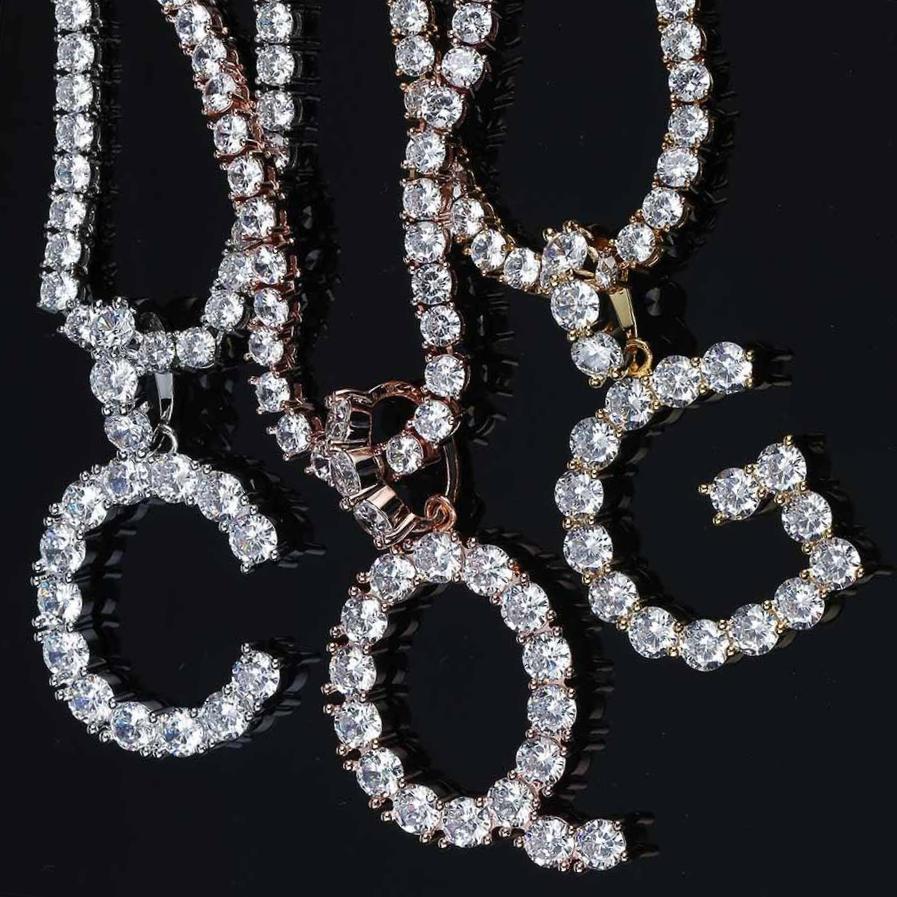 Tennis Style Letter Pendant