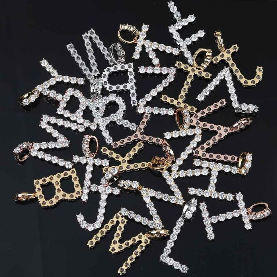 Tennis Style Letter Pendant