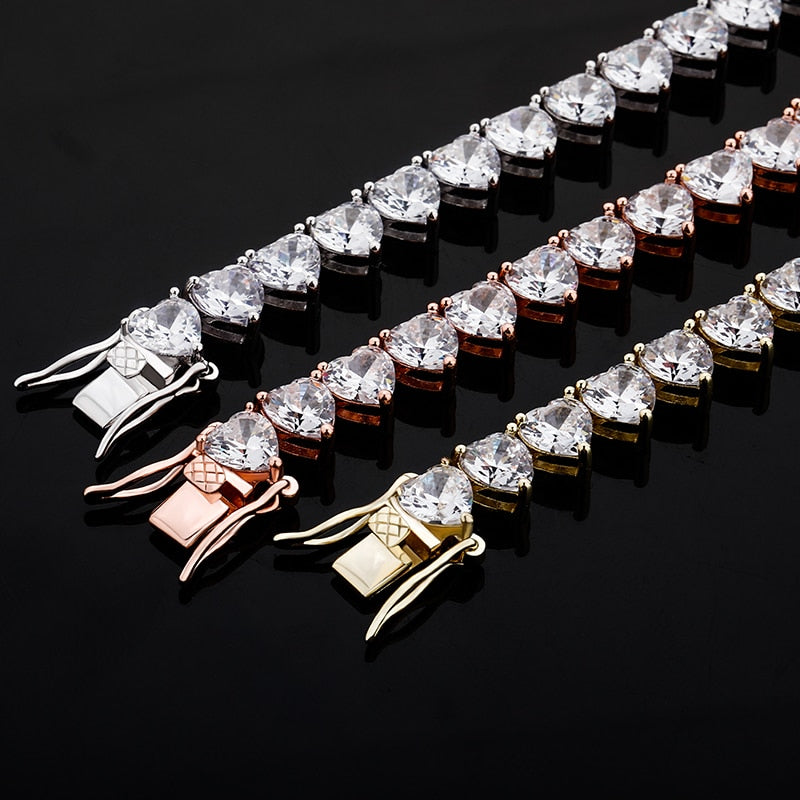 6MM 3-Prong Heart Tennis Chain