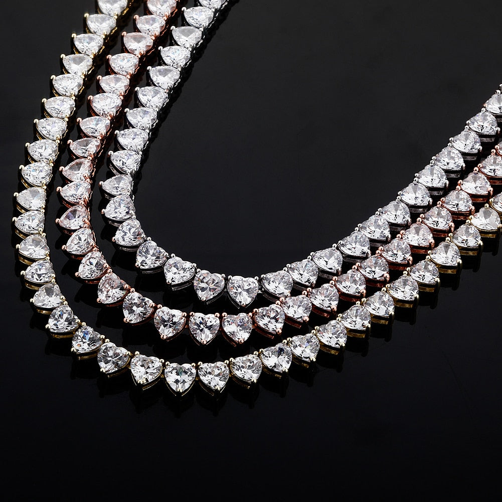 6MM 3-Prong Heart Tennis Chain
