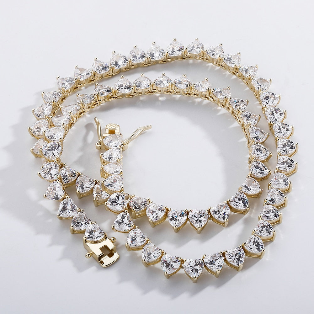 6MM 3-Prong Heart Tennis Chain