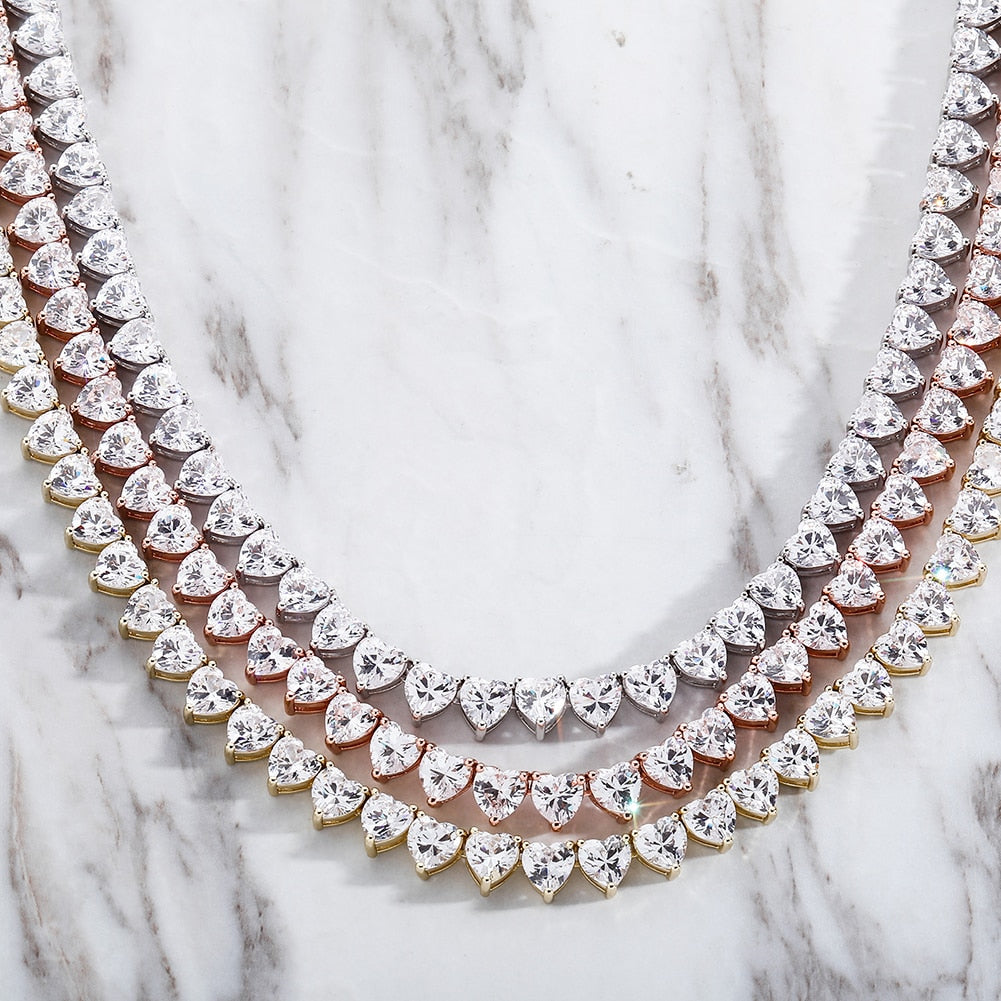 6MM 3-Prong Heart Tennis Chain