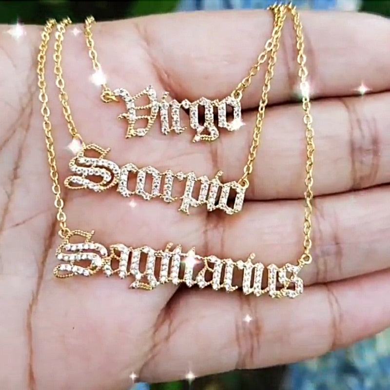 Crystal Astrology Zodiac Necklace