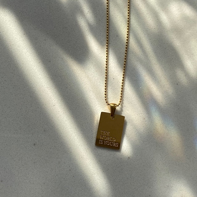 Inspiration Tag Necklace with Ball Chain