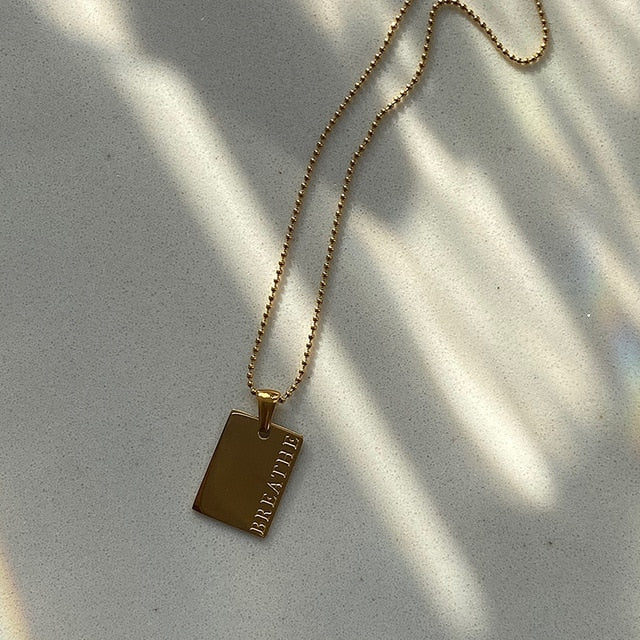 Inspiration Tag Necklace with Ball Chain