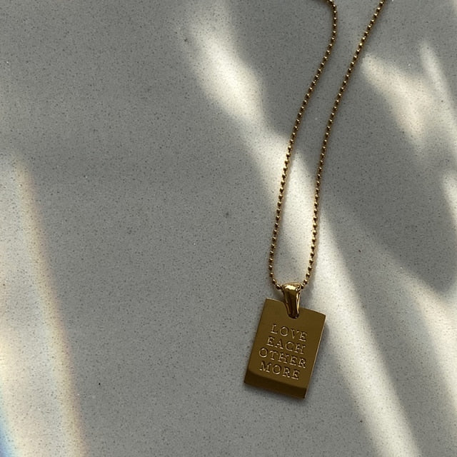 Inspiration Tag Necklace with Ball Chain