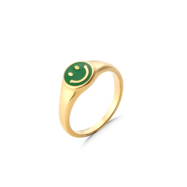 Happy Face Enamel Ring