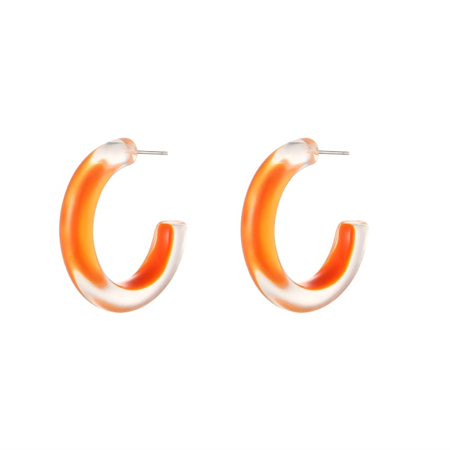 Candy Acrylic Glass Hoop Earrings